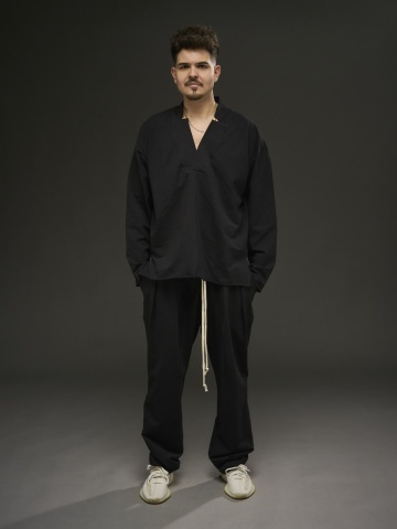 Pantalon negru tweezers