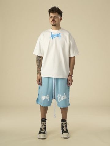 Sort blue Young Rich white puff