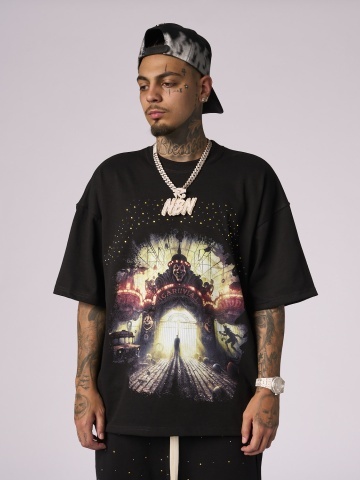 Tricou negru Circus shine