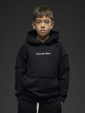 Hanorac negru V jr.YR