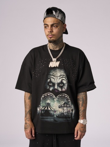 Tricou negru Clown Night shine