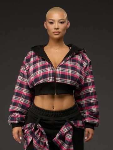 Hanorac duo face negru/fucsia