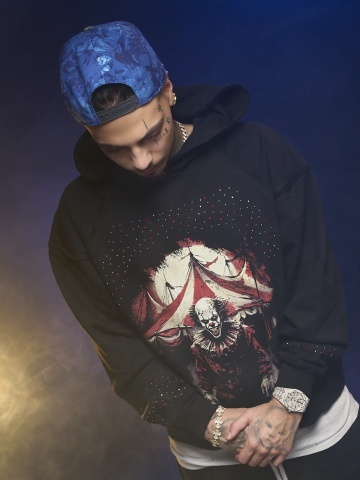 Hanorac negru Circus Clown shine