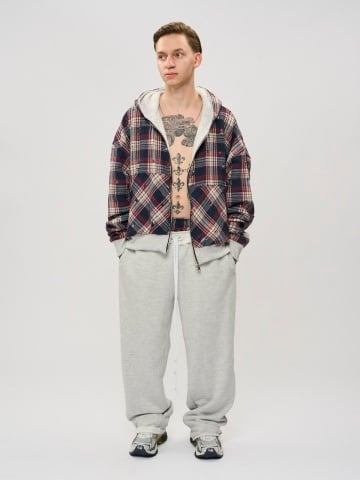 Pantalon double gri/red