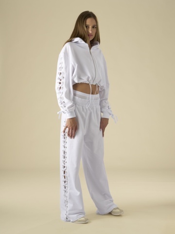 Pantalon alb silk