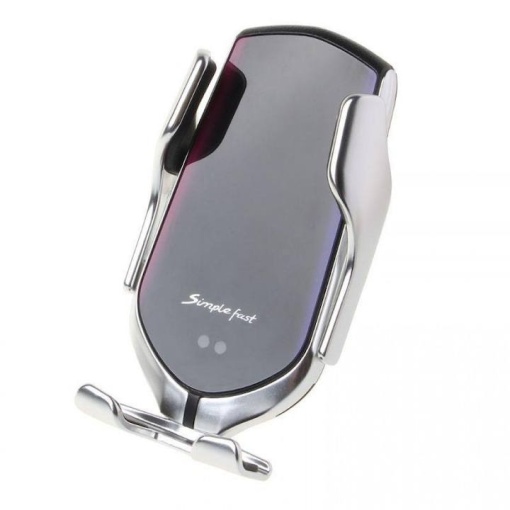 Incarcator si suport telefon auto, Wireless, Smart sensor, Fast charge, Prindere clema, Gri
