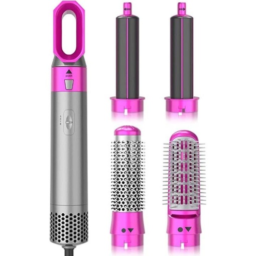 Set Uscator de Par, 5 in 1, Multifunctional pentru Coafare, Ondulator, Placa electrica, Dispozitiv automat