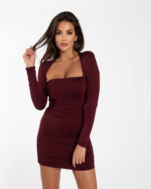 Rochie mini elastica Coco, Bordo OneSize