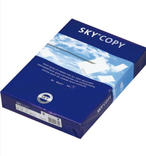 Hartie copiator A4, 80g/mp, SKY COPY, Pentru xerox si imprimanta, top 500 coli, Alb