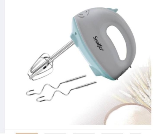 Mixer manual 100W, 5 Viteze, 4 palete din otel inoxidabil, Alb