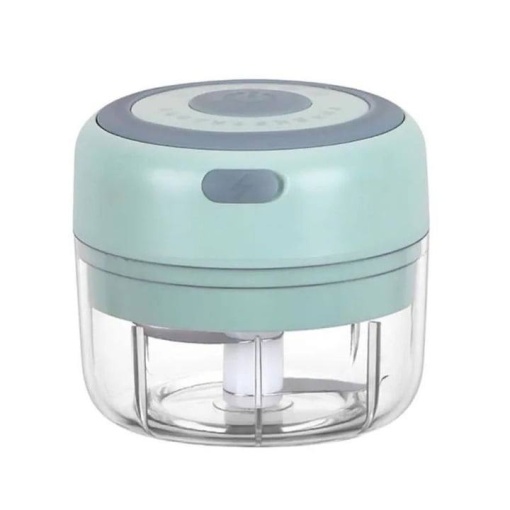Tocator mini cu acumulator , 3 lame de inox, Rezistent la apa, Verde