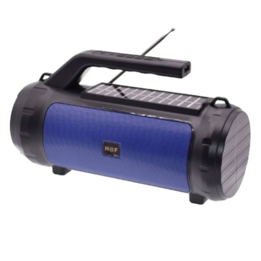 Radio portabil cu Bluetooth, Lanterna, Incarcare Solara, Albastru