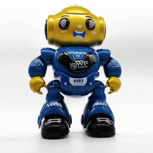 Robot Inteligent si interactiv, Telecomanda programabila, Canta danseaza, merge, Lumini LED, Albastru