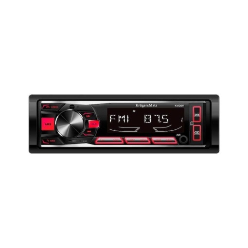 MP3 Player, Radio auto, 1 DIN, 4 x 25 W, 45 dB, Negru/Rosu
