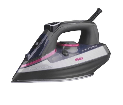 Fier de calcat DSP, 2000 W, Talpa ceramica, Fier de calcat vertical, Incalzire rapida, Negru cu roz