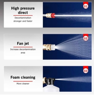 Dispozitiv De Spalat Cu Presiune Tip Pistol, 2 Acumulatoare Reincarcabil, Maner Ergonomic, Recipient Spuma, Filtru si Duze Incluse, Geanta De Transport Rezistenta, Negru - Img 6