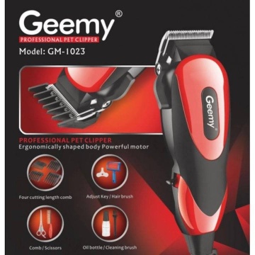 Masina de tuns animale cu fir, Cu accesori incluse si o valiza, Geemy GM-1023, Rosu-Negru - Img 4