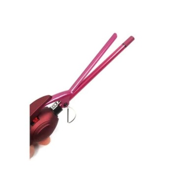 Ondulator afro profesional, pentru bucle, cilindru 9 mm 30W, 80-230 grade cu tehnologie ionica, Visiniu - Img 2