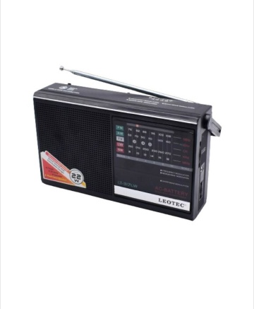 Radio Portabil, 5 benzi, LEOTEC LT-317LW, Retro, Negru - Img 1