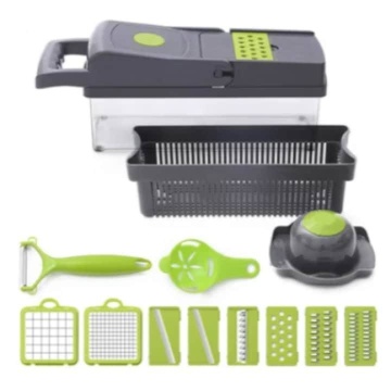 Razatoare multifunctionala 12 in 1 pentru multiple alimente, Negru / Verde - Img 2