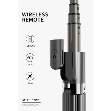 Stabilizator pentru telefon mobil, Selfie stick, 86 cm, Smartech Gimbal L08, Negru - Img 2