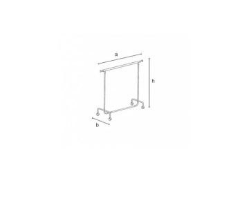 Stender cromat cu structura simpla, din Metal, cu Roti, calitate Inalta, Reglabil - Img 2