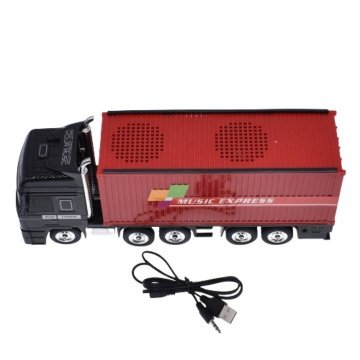 Boxa portabila in forma de camion, cu bluetooth Music Express, cititor Mp3, Usb/TF, Aux, Radio Fm, 10W, Rosu - Img 2