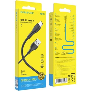 Cablu de date si incarcare rapida, USB to type-C, BX-51, Android, Negru - Img 4