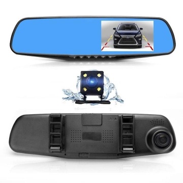 Camera auto dubla tip oglinda, Display 4.3 mod parcare, Detectie miscare, Unghi larg filmare, Negru - Img 4