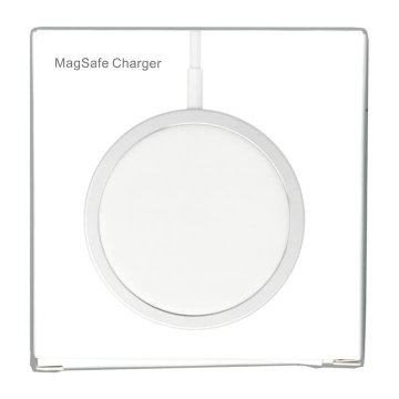 Incarcator Magnetic Wireless cu Tehnologie Magsafe, Incarcare rapida, Compatibil cu iPhone, Samsung, Alb - Img 1