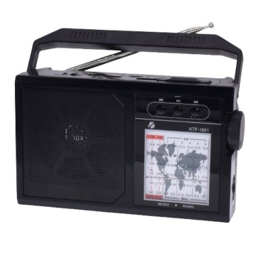 Radio cu Bluetooth, Portabil cu Panou Solar Rabatabil, Acumulator 18650, Cititor USB/TF, AM/FM/SW1-6, Lampa Led, Negru - Img 1