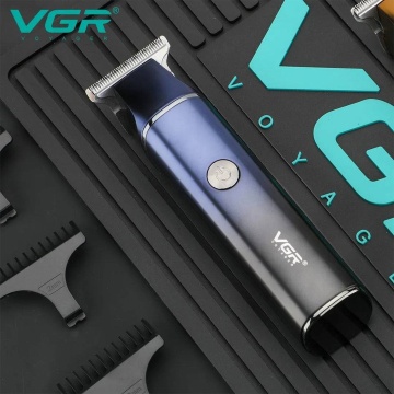Aparat de tuns profesional VGR cu acumulator și display, USB 1200mAh accesorii incluse, Albastru - Img 3