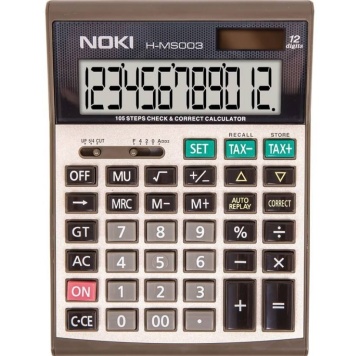, Calculator de birou Noki H-MS003, 12 digiti, Alimentare baterie + solar, Ecran inclinat - Img 1