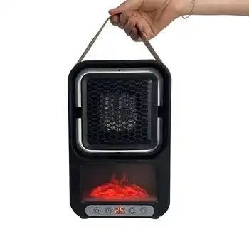 Incalzitor electric portabil, cu display ce seteaza temperatura si un ecran decorativ, Negru - Img 1