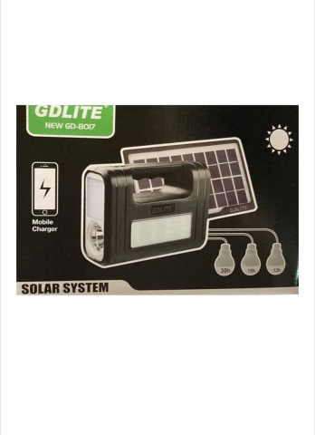 , Kit Lanterna solara pentru Camping, 3 becuri LED, Gdlite, GD8017 Senzor de miscare, Diverse moduri, Lumina alba, 364 lumeni, Negru - Img 1