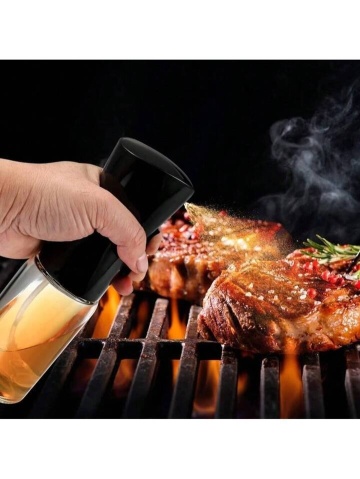 Pulverizator Profesional din sticla pentru Ulei, Otet sau alte lichide, Reincarcabile, Multifunctionale, Capacitatea 230 ml Material Sticla si PVC, Negru - Img 5