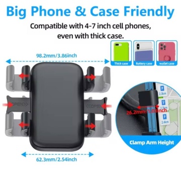 Suport auto universal pentru telefon mobil, Forma unghiulara Negru - Img 2