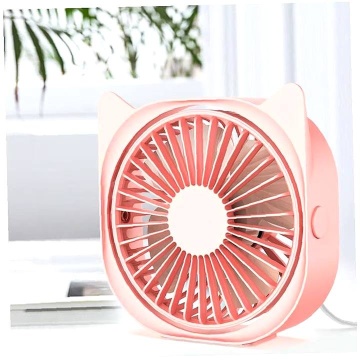 Ventilator de masa, Reglabil la 360 de garde, Cu trei viteze, USB, Roz - Img 2