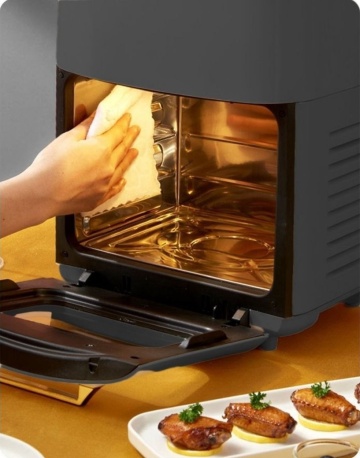 Friteuza SELANI 15 L, Air Fryer Optiune Sanatoasa-fara ulei, Puternica 1400W, Incapatoare 37 x 37 x 29 cm, Negru - Img 3
