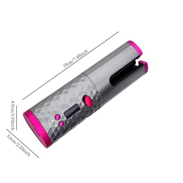 Ondulator de par wireless, Ceramica, Incarcare USB, Display LED, 6 Trepte temperatura, 200C, Roz/Gri - Img 8