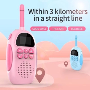 Set 2 walkie-talkie, Raza de actiune 3Km, Pentru copii, Roz/Albastru - Img 3