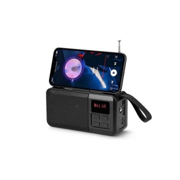 Boxa portabila, Radio, Incarcare solara, Bluetooth, Lanterna, USB, Card, AUX, Negru - Img 1