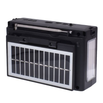 Radio cu Bluetooth, Portabil Cu Panou Solar, Acumulator 1200mAh, Cititor USB si card TF, Lampa Led, Negru - Img 2