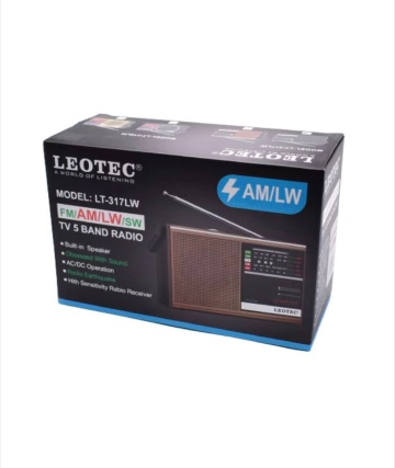 Radio Portabil, 5 benzi, LEOTEC LT-317LW, Retro, Negru - Img 2