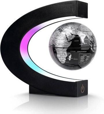 Glob pamantesc magnetic plutitor cu iluminare LED, Negru - Img 1