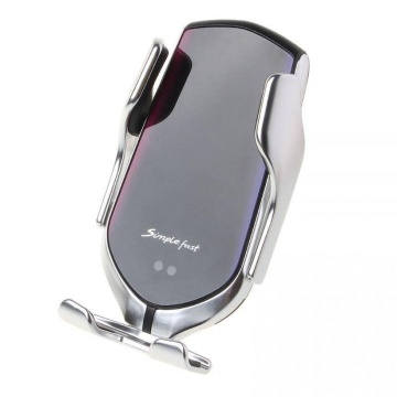 Incarcator si suport telefon auto, Wireless, Smart sensor, Fast charge, Prindere clema, Gri - Img 2
