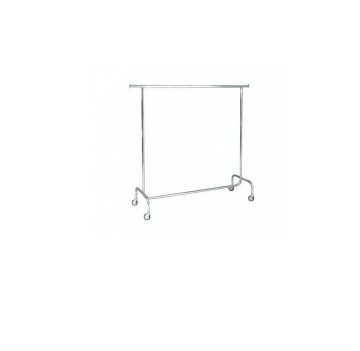 Stender cromat cu structura simpla, din Metal, cu Roti, calitate Inalta, Reglabil - Img 1