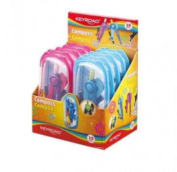 Trusa geometrie Keyroad Compax KR971488, Cutie PVC, Albastru - Img 2
