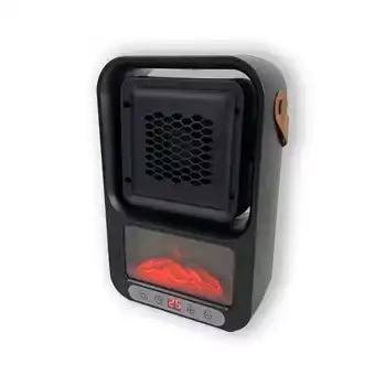 Incalzitor electric portabil, cu display ce seteaza temperatura si un ecran decorativ, Negru - Img 3