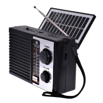 Radio cu Bluetooth, Portabil Cu Panou Solar, Acumulator 1200mAh, Cititor USB si card TF, Lampa Led, Negru - Img 4
